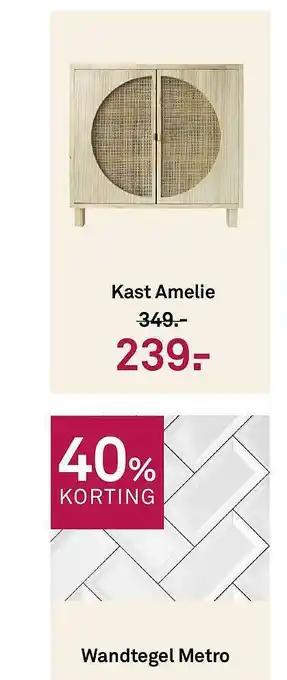 Karwei Kast Amelie Of Wandtegel Metro 40% Korting aanbieding