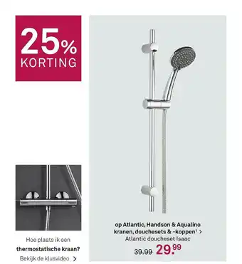 Karwei Op Atlantic, Handson & Aqualino Kranen, Douchesets & -Koppen > Atlantic Doucheset Isaac 25% Korting aanbieding