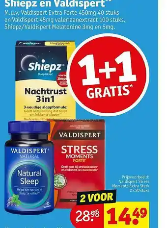 Kruidvat Shiepz En Valdispert 1+1 Gratis aanbieding