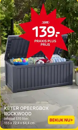 Praxis Keter opbergbox rockwood aanbieding