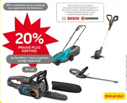 Praxis Gardena 1-accu-systeem tuingereedschap aanbieding