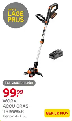 Praxis Worx accu gras- trimmer aanbieding