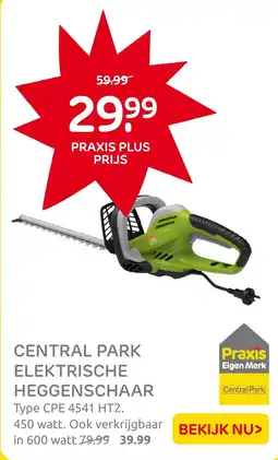 Praxis Central park elektrische heggenschaar aanbieding
