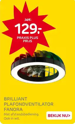 Praxis Brilliant plafondventilator fanora aanbieding