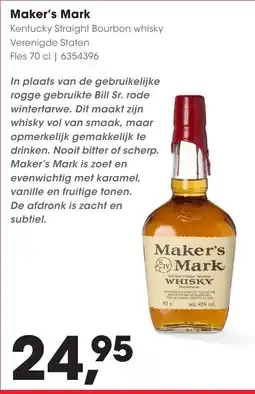 HANOS Maker's Mark Kentucky Straight Bourbon whisky aanbieding