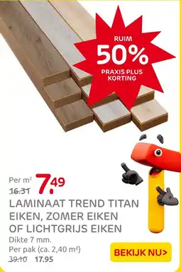 Praxis Laminaat trend titan eiken, zomer eiken of lichtgrijs eiken aanbieding