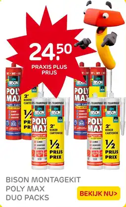 Praxis Bison montagekit poly max duo packs aanbieding