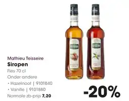 HANOS Mathieu Teisseire Siropen aanbieding