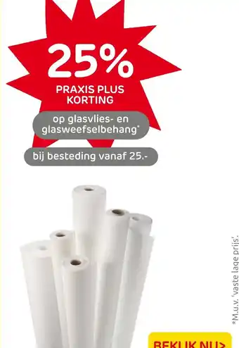 Praxis Glasvlies- en glasweefselbehang aanbieding