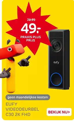 Praxis Eufy videodeurbel c30 2k fhd aanbieding