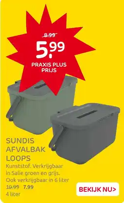 Praxis Sundis afvalbak loops aanbieding