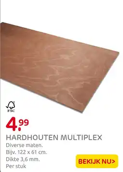 Praxis Hardhouten multiplex aanbieding