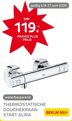 Praxis Waterbesparend thermostatische douchekraan start alira aanbieding
