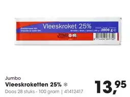 HANOS Jumbo Vleeskroketten 25% aanbieding