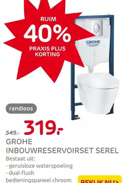 Praxis Grohe inbouwreservoirset serel aanbieding