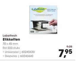HANOS Labelfresh Etikketten aanbieding
