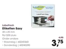 HANOS Labelfresh Etiketten Easy aanbieding