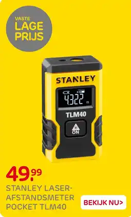 Praxis Stanley laser- afstandsmeter pocket tlm40 aanbieding