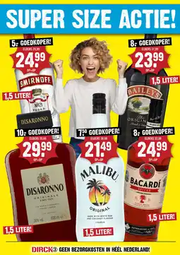 Dirck 3 Bacardi Spiced Rum 150 cl aanbieding