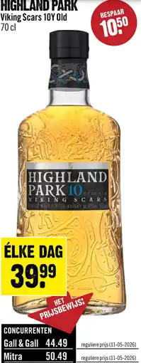 Dirck 3 Highland Park Single Malt 10 Years Whisky 70 cl aanbieding