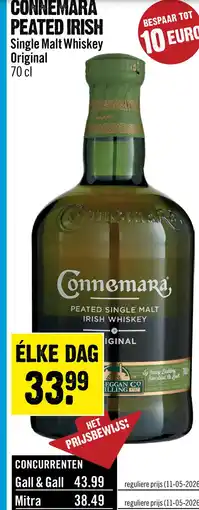 Dirck 3 Connemara Original Irish Single Malt Whiskey 70 cl aanbieding