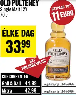 Dirck 3 Old Pulteney 12 Years Single Malt 70 cl aanbieding