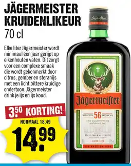 Dirck 3 Jagermeister Kruidenlikeur 70 cl aanbieding