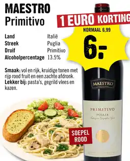 Dirck 3 Maestro Primitivo 75 cl aanbieding