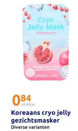 Action Koreaans cryo jelly gezichtsmasker aanbieding