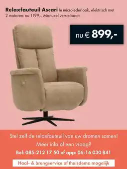 Woonsquare Relaxfauteuil Ascari aanbieding