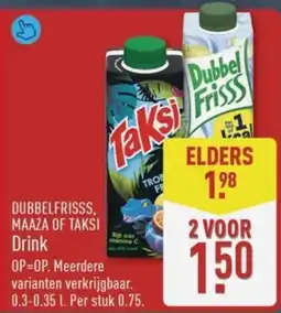 ALDI Dubbelfrisss, Maaza of Taksi Drink aanbieding