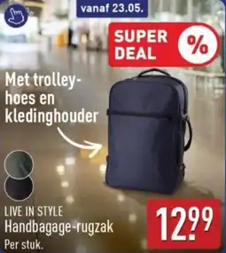 ALDI Live In Style Handbagage Rugzak aanbieding