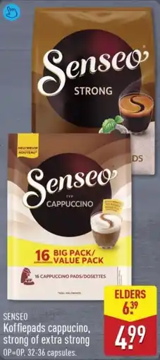 ALDI Senseo Koffiepads Cappucino, Strong of Extra Strong aanbieding