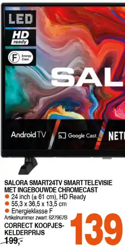 Correct Salora smart24tv smart televisie met ingebouwde chromecast aanbieding