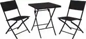 Bol.com 4goodz Zwarte Bistroset Wicker 2-persoons - balkon stoelenset - Zwart aanbieding