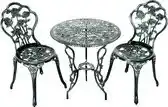 Bol.com Balkonset - Bistroset - Tuinset - Bistroset 2 persoons - Gegoten aluminium - Groen - 3 delig aanbieding