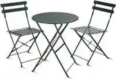 Bol.com Central Park Bistroset 'Maddy' - Staal - Antraciet aanbieding