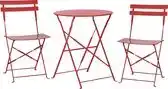 Bol.com BELIANI FIORI - Bistroset voor 2 - Rood - Staal aanbieding