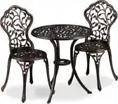 Bol.com bistroset - 3-delig - balkontafel met 2 stoelen - aluminium - 65 x 60 cm - brons aanbieding