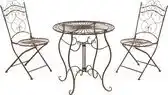Bol.com CLP Indra - Bistro set antiek bruin aanbieding