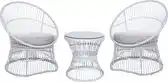 Bol.com BELIANI MESYNA - Bistro set - Wit - Rotan aanbieding
