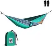 Bol.com MoreThanHip - XXL 2 persoons (reis)hangmat Sherwood forest - 290 x 210 cm aanbieding