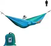 Bol.com MoreThanHip - SINGLE 1 persoons (reis)hangmat Ocean - 290 x 145 cm aanbieding