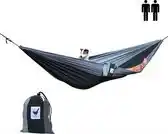Bol.com MoreThanHip - XXL 2 persoons (reis)hangmat Shades of grey - 290 x 210 cm aanbieding