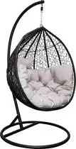 Bol.com arash XXL Egg Hangstoel – Hangstoel met standaard – Egg Chair – tot 150kg – Lichtgrijs aanbieding