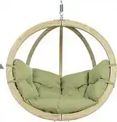 Bol.com Amazonas Globo Chair Hangstoel Olive - 1 Persoons - Hout - Weerbestendige kussens aanbieding