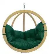 Bol.com Amazonas Globo Chair Hangstoel - 1 Persoons - Hout - Weerbestendige Groene Kussens aanbieding