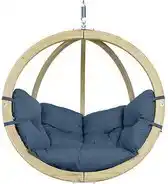 Bol.com Amazonas Globo Chair Hangstoel Brisa Blue - 1 Persoons - Hout - Weerbestendige kussens aanbieding