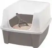 Bol.com IRIS Kattenbak Open CLH-12 - Kunststof - Taupe/Wit - Met schepje aanbieding