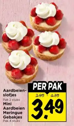 Vomar Voordeelmarkt Aardbeien- slofjes Mini Aardbeien Meringue Gebakjes aanbieding